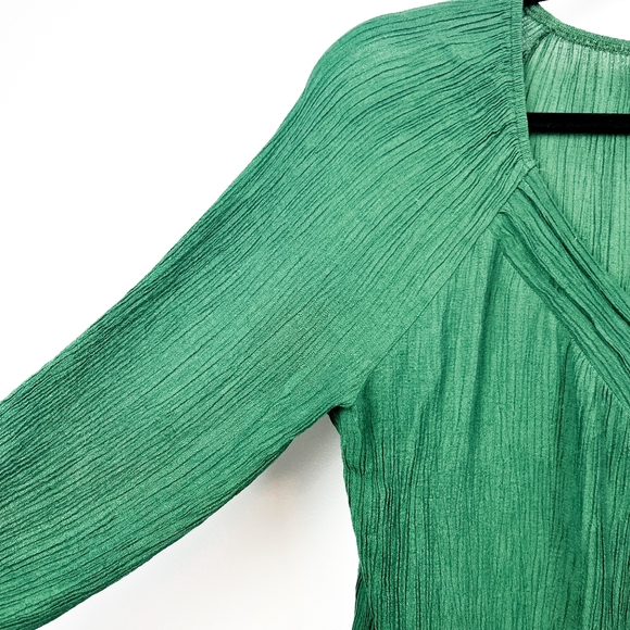 Ember Long Sleeve Deep Green Blouse - Picture 6 of 9